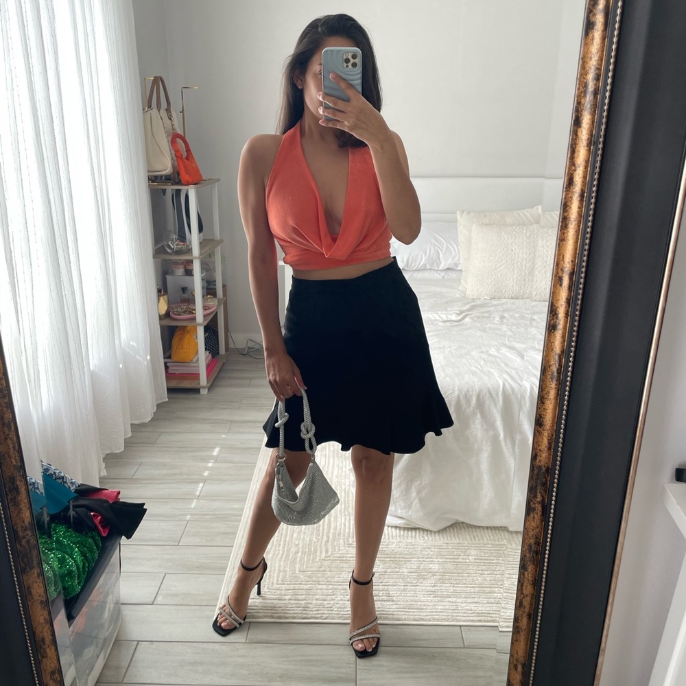 Theory Diag Mini Skirt | Black Admiral Crepe | NWT | Size 8 - Picture 2 of 7